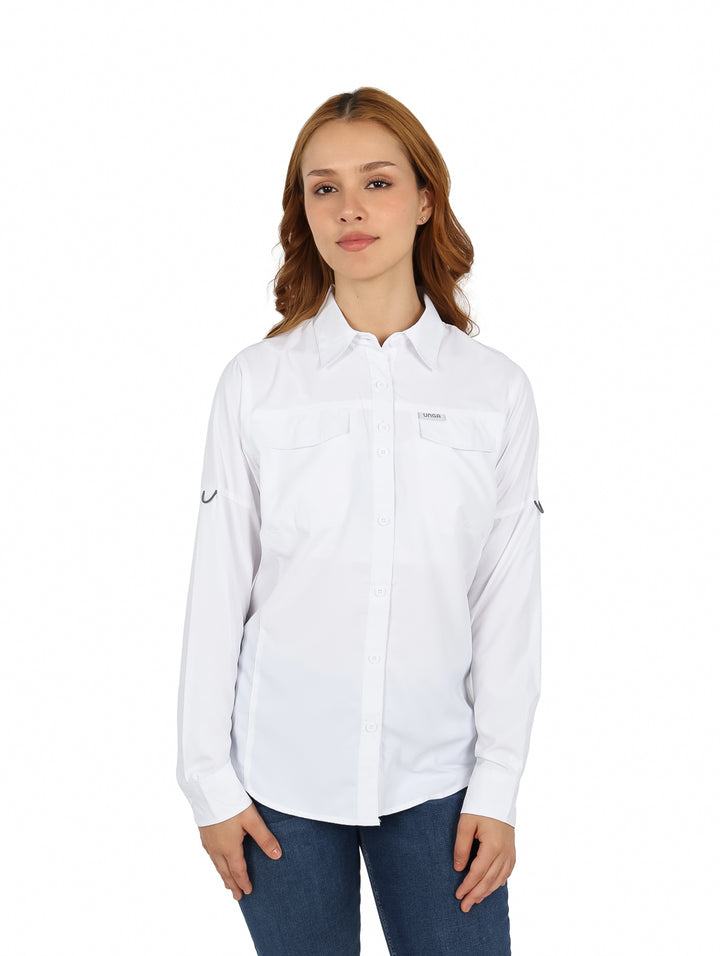 Camisa UNGA Outdoor Manga Larga Color Blanco para Mujer
