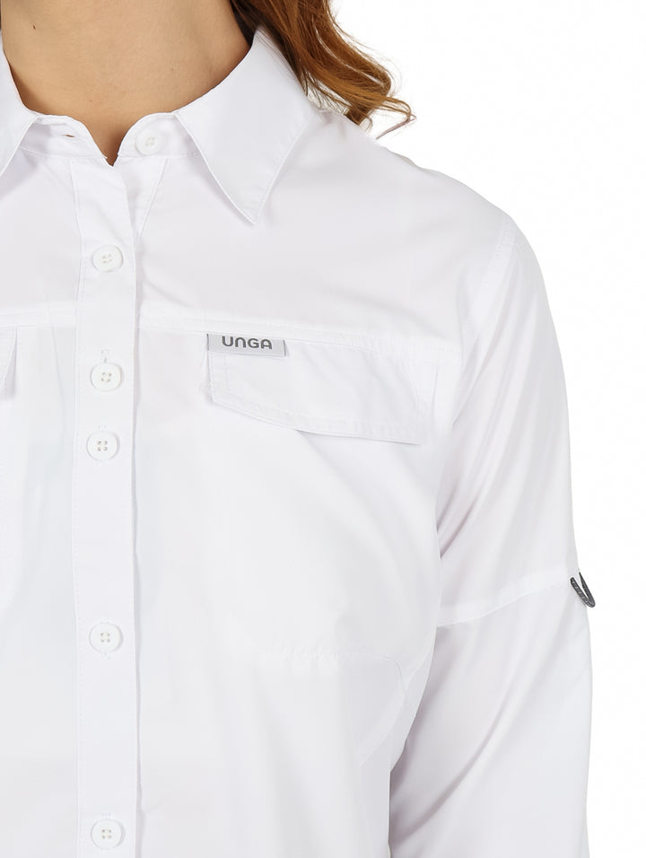 Camisa UNGA Outdoor Manga Larga Color Blanco para Mujer