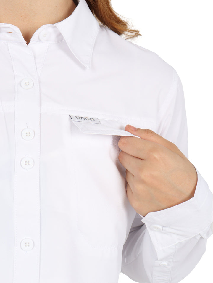 Camisa UNGA Outdoor Manga Larga Color Blanco para Mujer