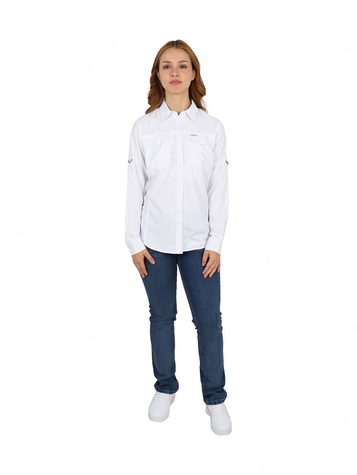 Camisa UNGA Outdoor Manga Larga Color Blanco para Mujer