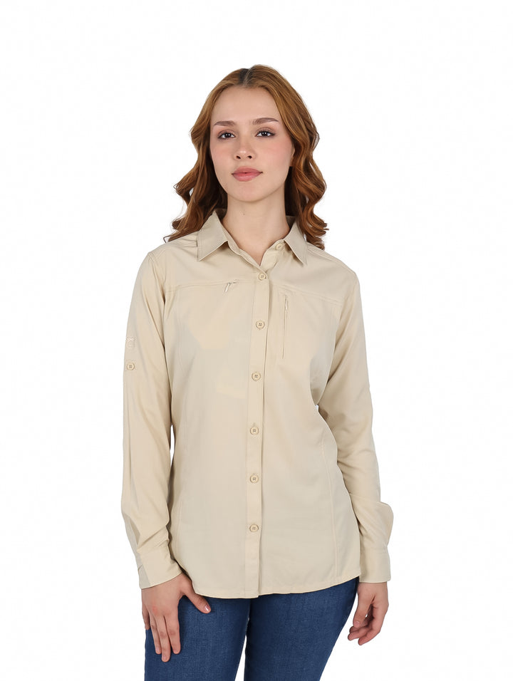 Camisa UNGA Outdoor Color Fossil para Mujer