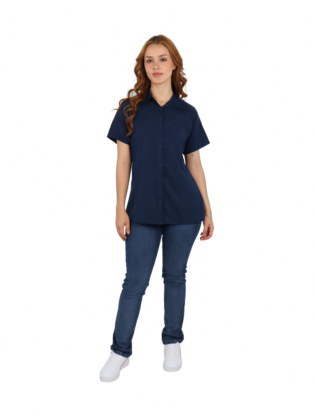 Camisa UNGA Manga Corta Navy para Mujer