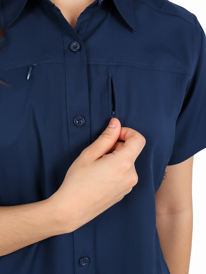 Camisa UNGA Manga Corta Navy para Mujer