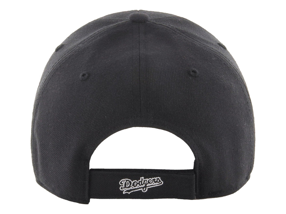 Gorra de béisbol negra con logo de Los Angeles Dodgers bordado en blanco y marca 47 en el lateral.