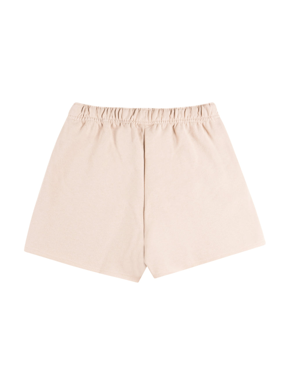 Pantalones cortos deportivos Champion en color champagne frost con cintura elástica y logo pequeño en la pierna.