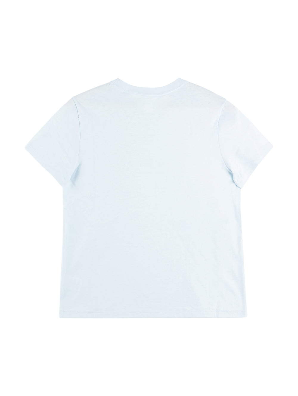 Playera Champion color azul cielo con logotipo clásico de New York en el pecho y detalle en la manga.