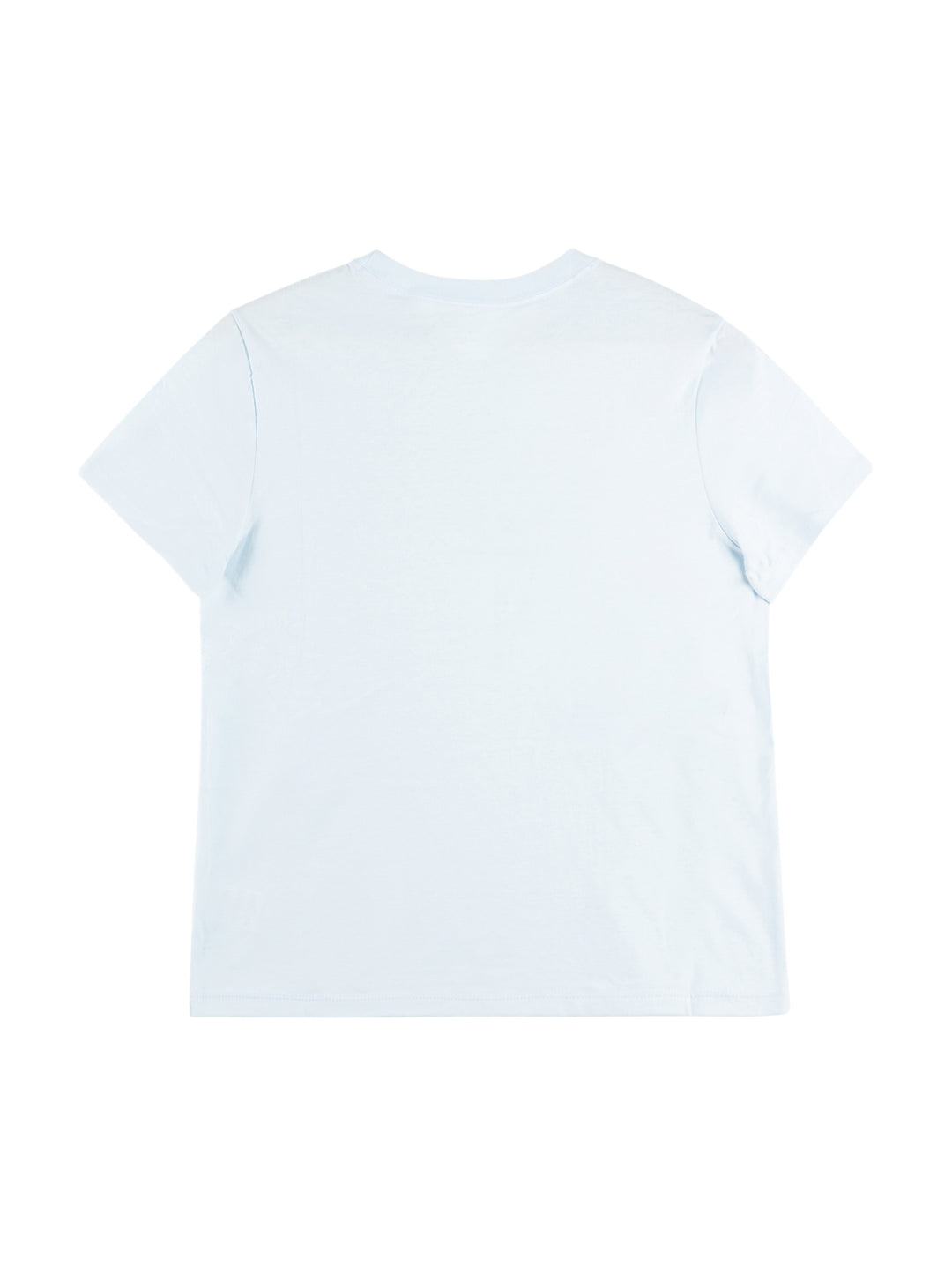 Playera Champion color azul cielo con logotipo clásico de New York en el pecho y detalle en la manga.