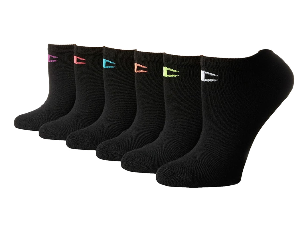 Set de 6 pares de calcetines negros de corte bajo marca Champion.