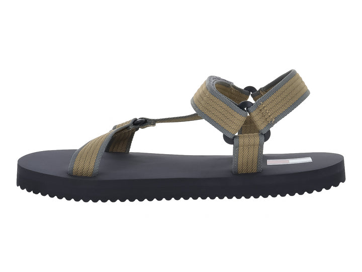 Sandalias Tommy Hilfiger con tiras color café y suela negra.