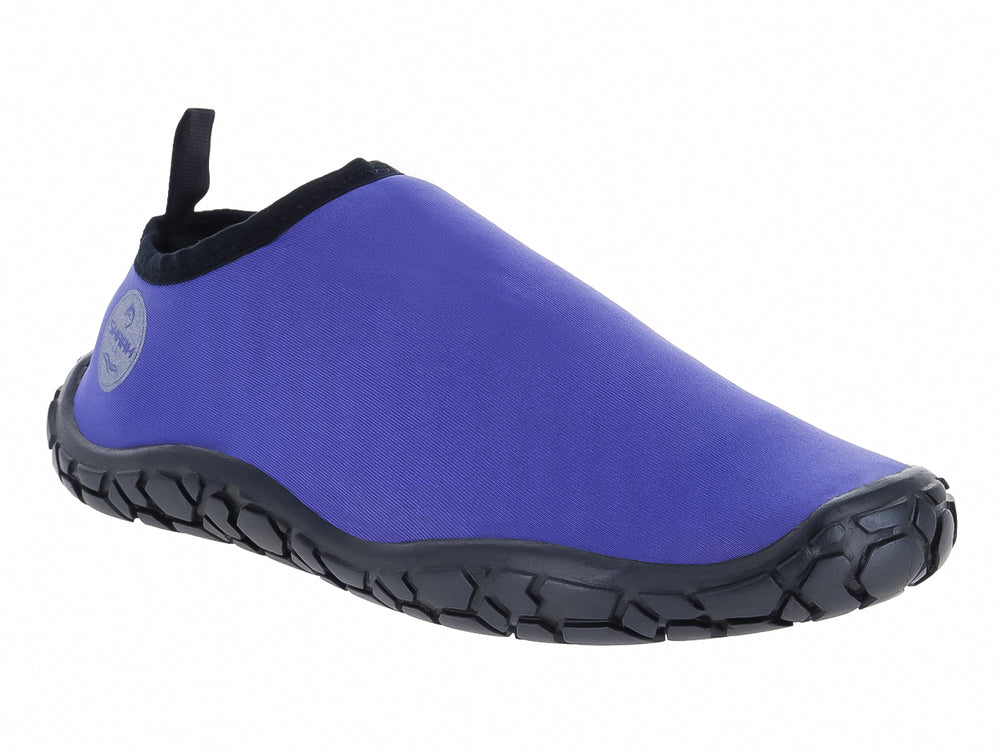 Zapato acuático Splash Pro Shark en color morado con suela negra antideslizante.