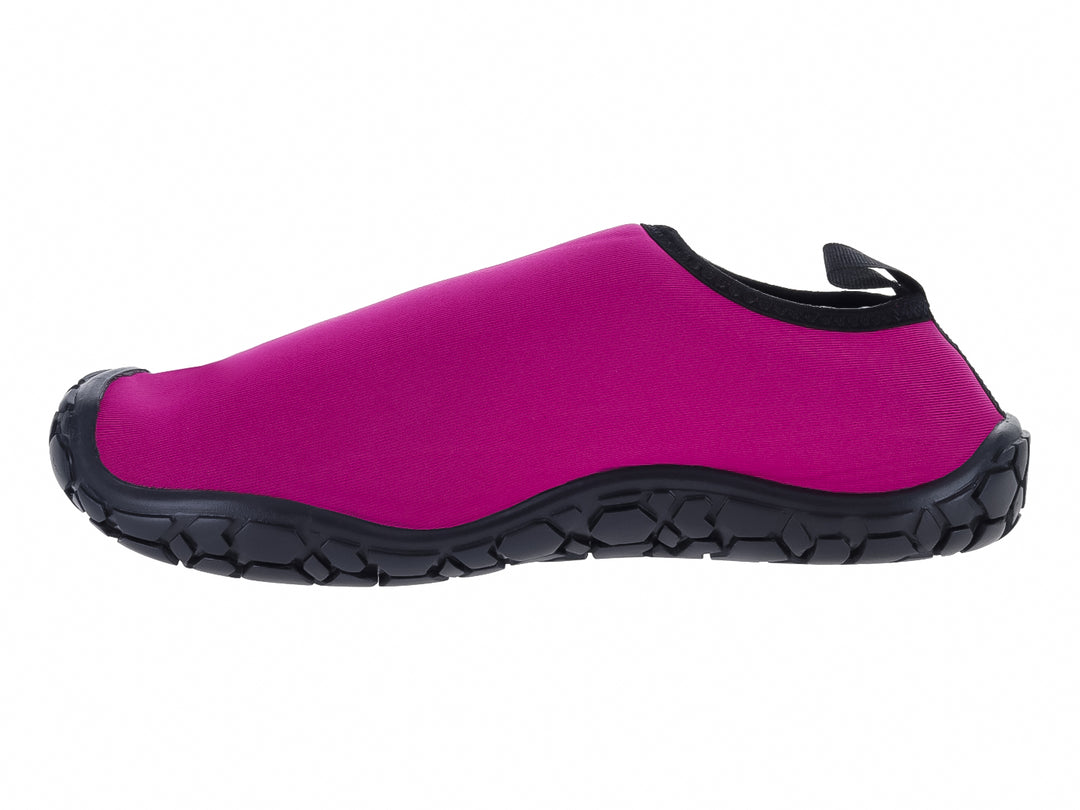 Zapato acuático Splash Pro en color fucsia con suela negra texturizada.