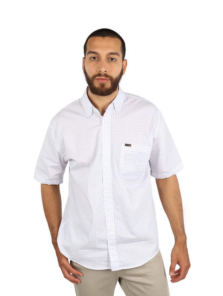 Camisa Lee Azul de Manga Corta para Hombre