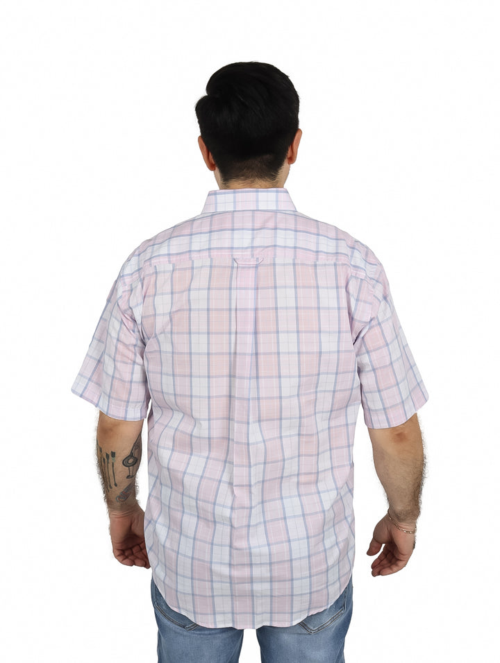 Camisa Lee a Cuadros Blanco y Rosa para Hombre