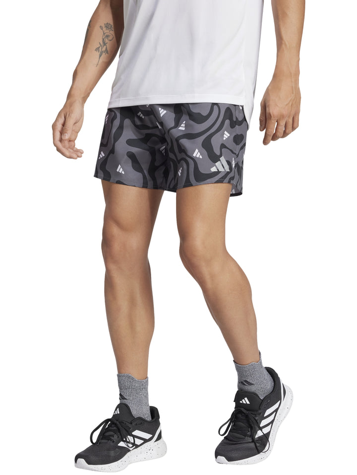 Short Adidas Run It Brand Love Negro y Gris para Hombre