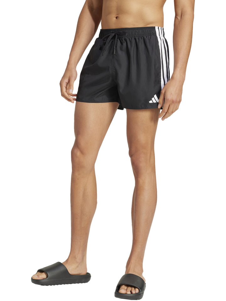Shorts de Natación Adidas 3 Franjas Blanco y Negro