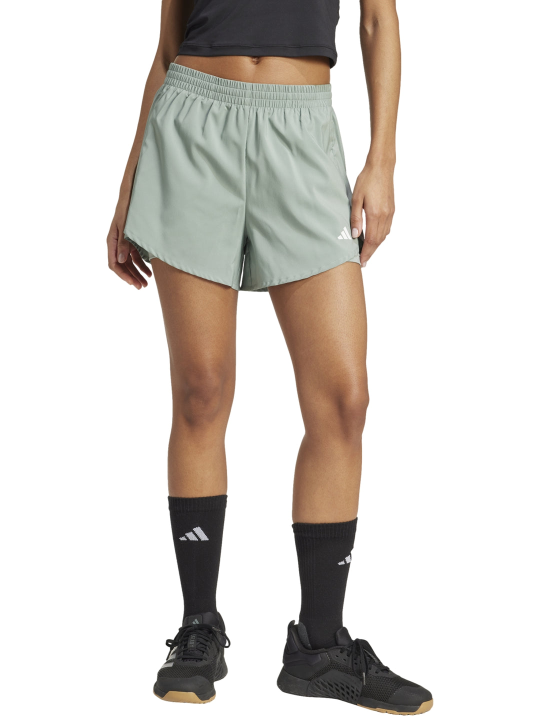 Shorts Adidas AeroReady 2 en 1 Color Silver Green para Mujer