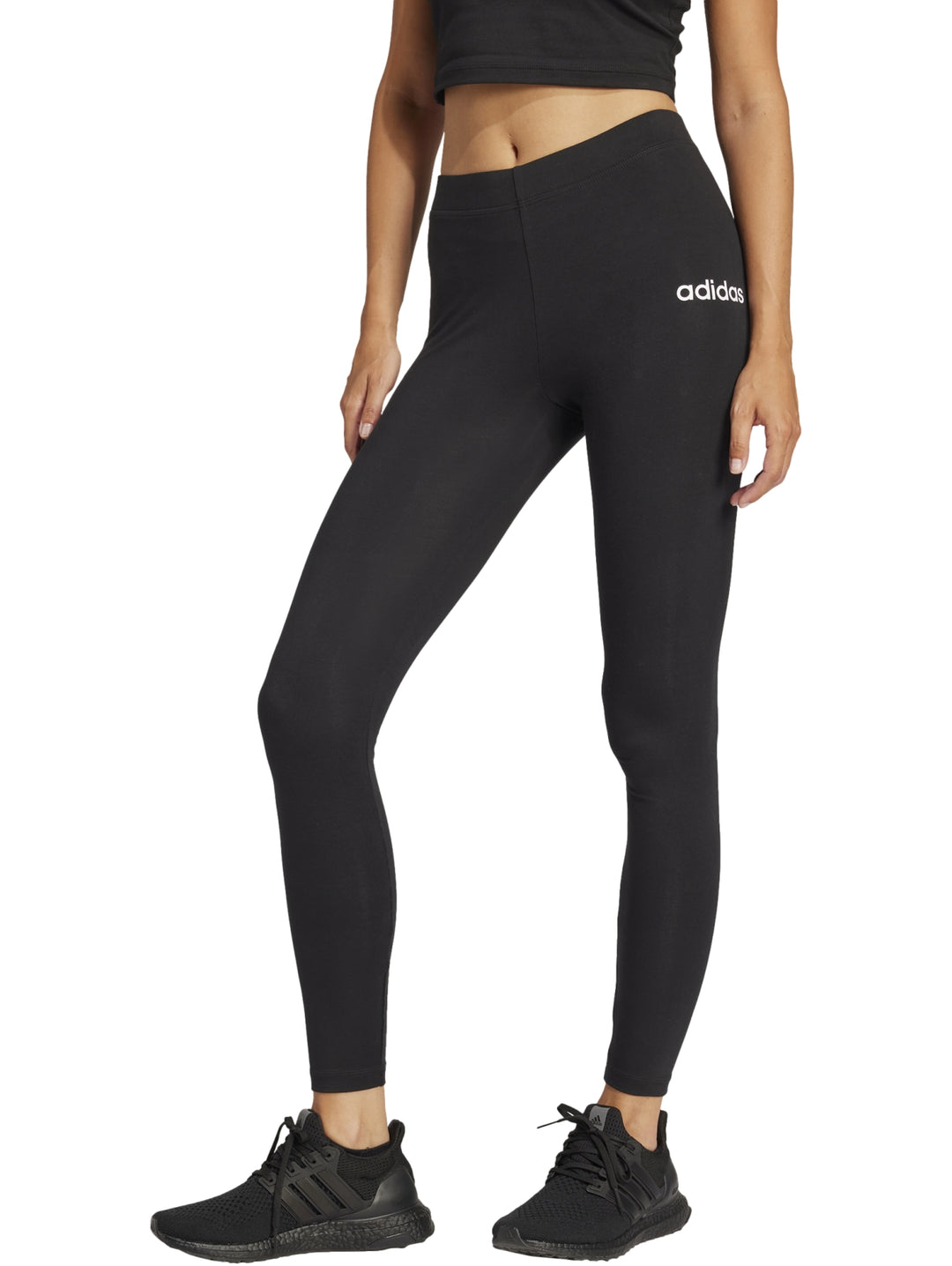 Mallas Adidas Essentials Linear Cotton Blanco y Negro