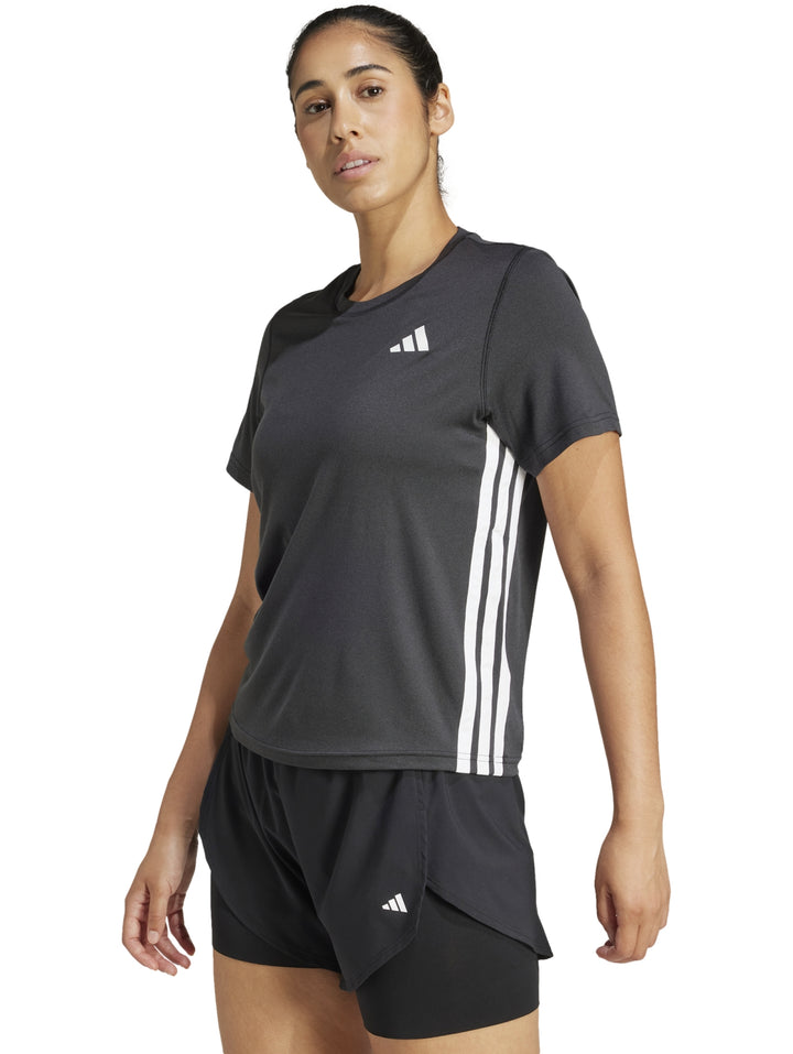 Playera Adidas Train Essentials 3 Tiras Blanco y Negro