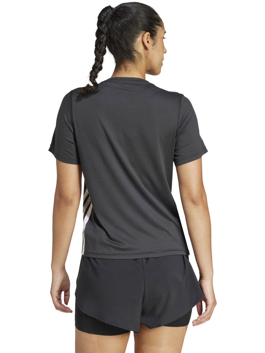 Playera Adidas Train Essentials 3 Tiras Blanco y Negro