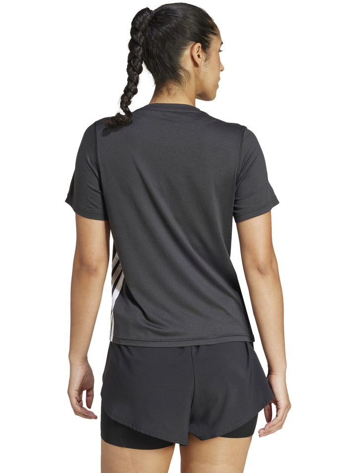 Playera Adidas Train Essentials 3 Tiras Blanco y Negro