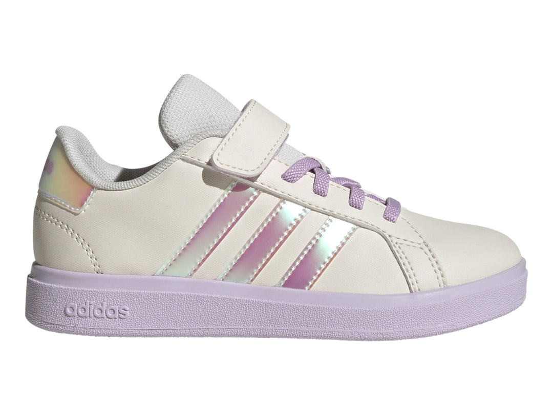 Tenis Adidas Grand Court 2.0 Blanco y Lila para Niña