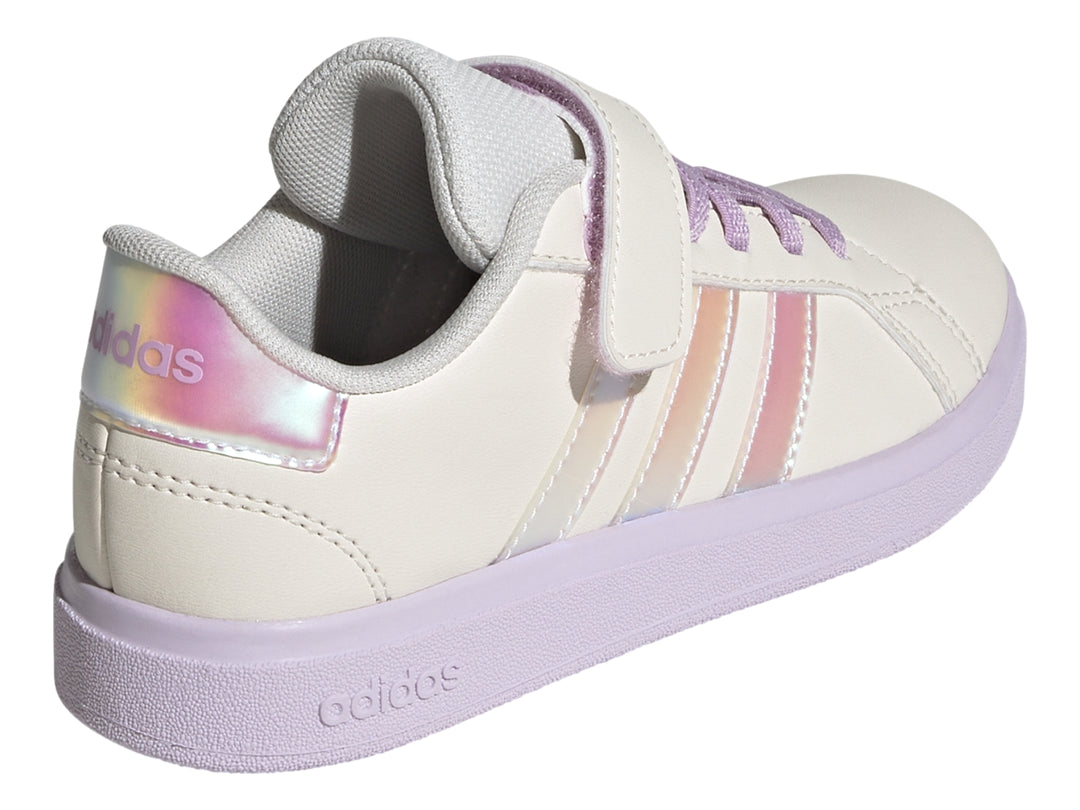 Tenis Adidas Grand Court 2.0 Blanco y Lila para Niña