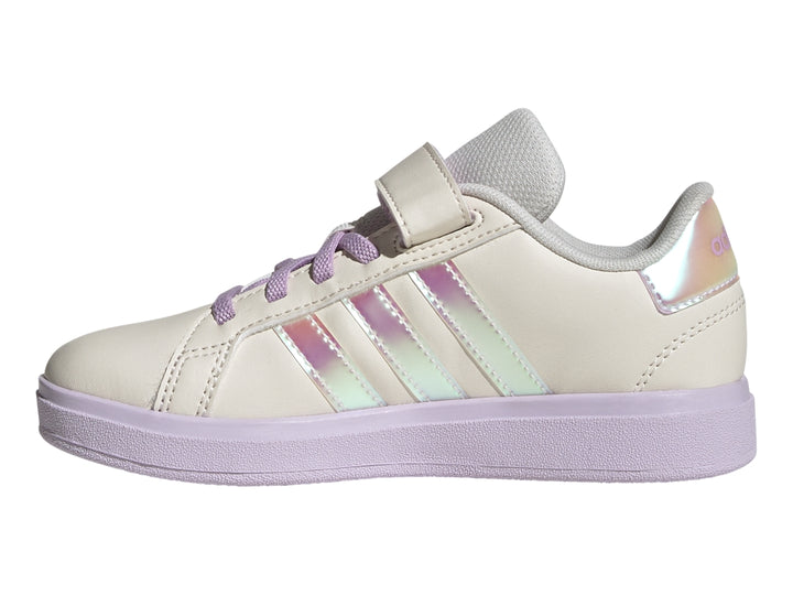 Tenis Adidas Grand Court 2.0 Blanco y Lila para Niña