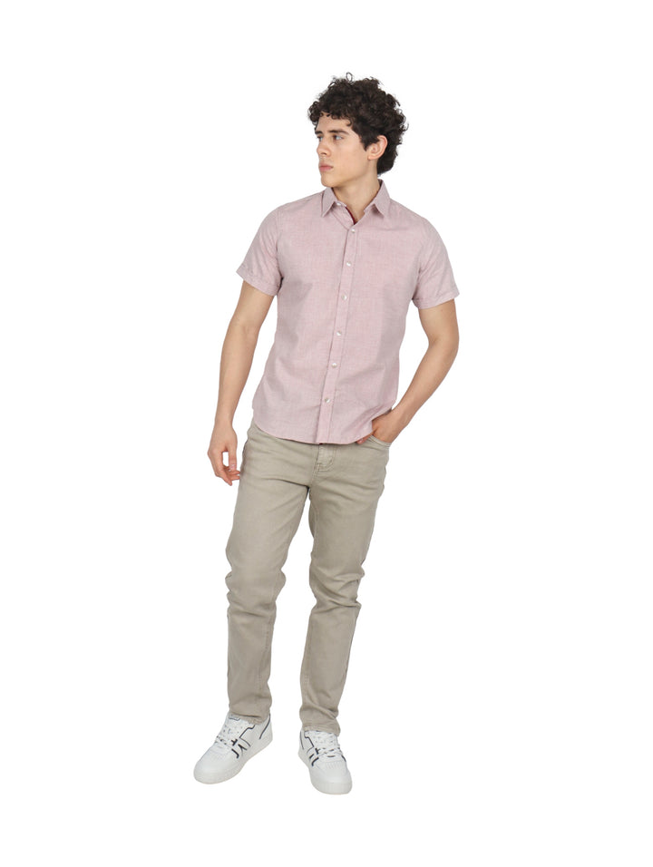 Camisa Custom Manga Corta Rojo para Hombre