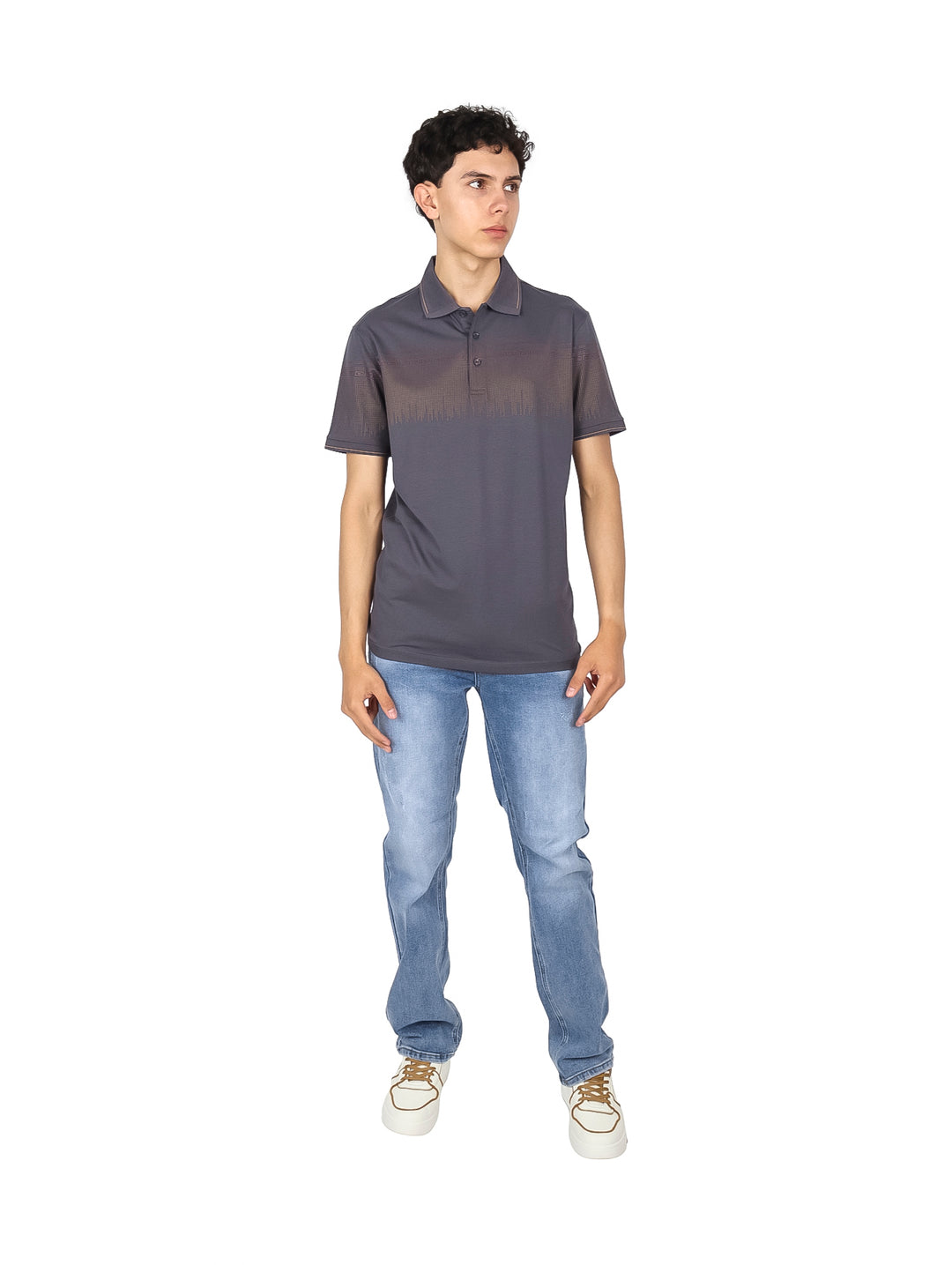 Playera Polo Pavini Gris Carbón para Hombre