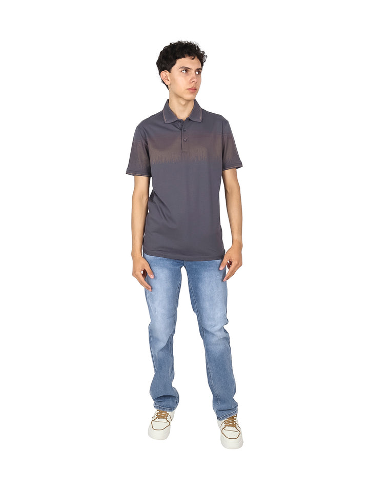 Playera Polo Pavini Gris Carbón para Hombre