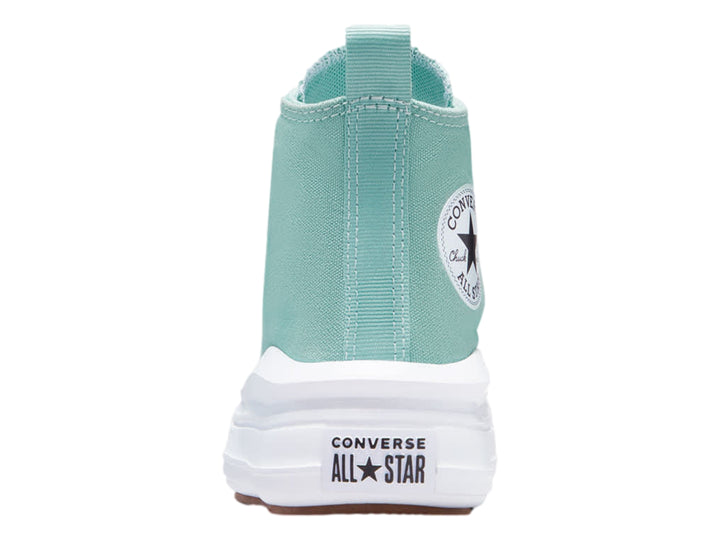 Tenis Converse Chuck Taylor All Star Move Platform en color verde menta con suela blanca de plataforma.