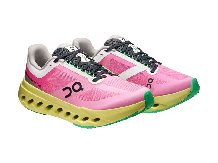 Tenis On Cloud Cloudsurfer Next Rosa y Verde Lima para Mujer
