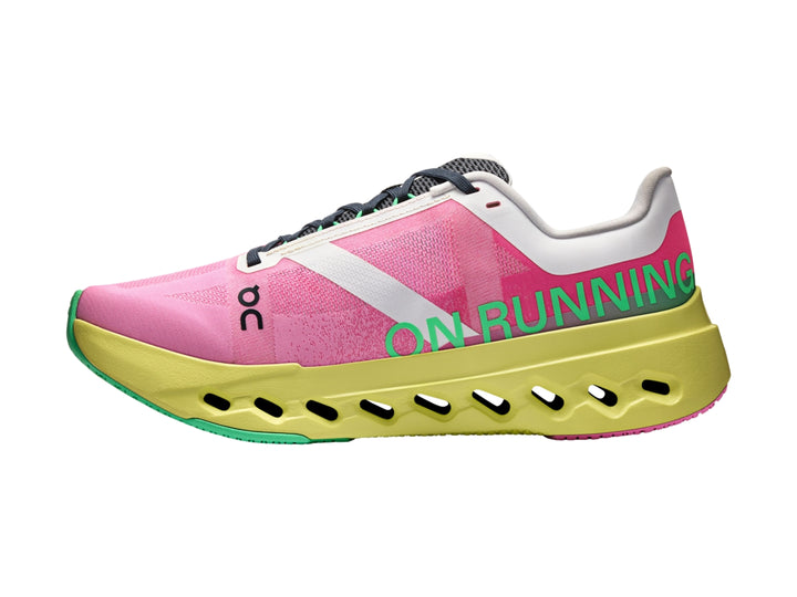 Tenis On Cloud Cloudsurfer Next Rosa y Verde Lima para Mujer