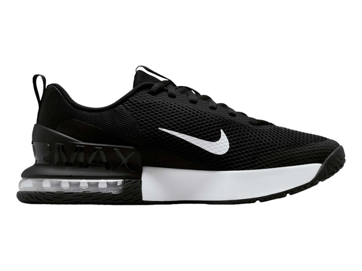 Tenis Nike Air Max Alpha Trainer 6 en color negro con suela blanca y logotipo de Nike en el lateral.