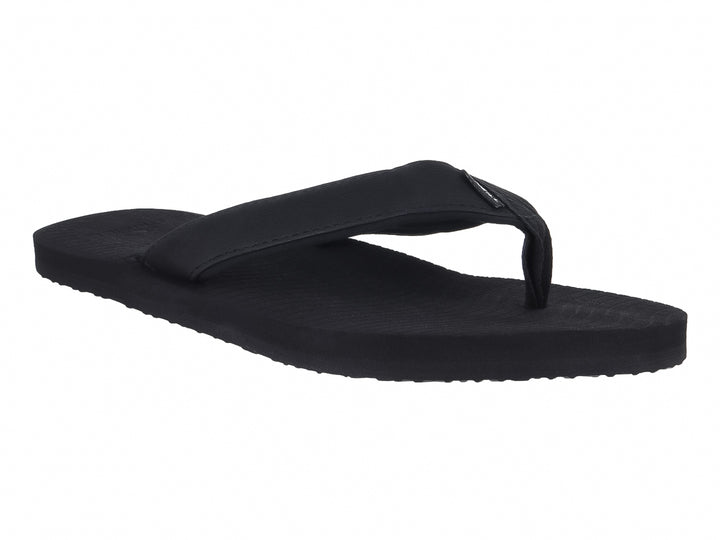 Sandalias tipo flip-flop de color negro con suela plana y correa sencilla.
