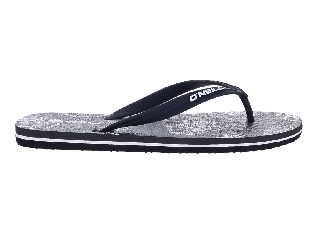 Sandalias O'Neill color azul oxford con suela estampada y detalle blanco lateral.