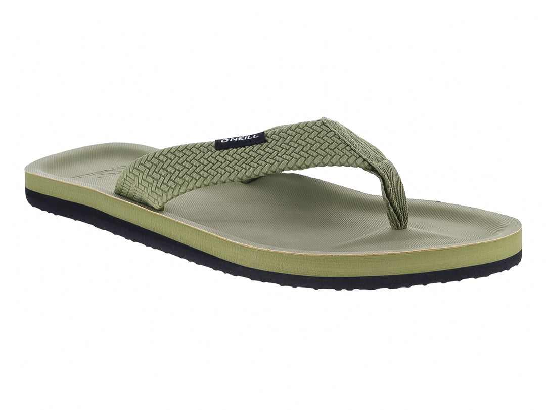 Sandalias color verde con suela negra y correa tejida de la marca ONEILL.