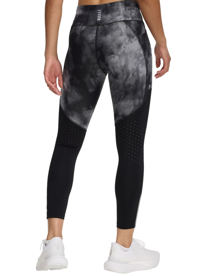 Mallas deportivas ajustadas con estampado marmoleado en tonos negro y gris.