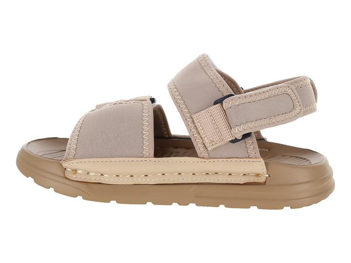 Sandalias UNGA color kaki con tiras ajustables y suela gruesa sobre fondo blanco.
