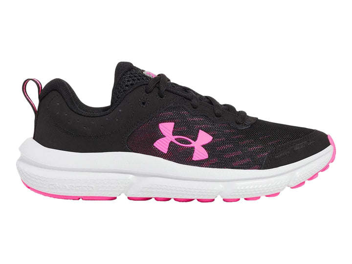 Tenis Under Armour Assert 10 Negro con Rosa para Niña