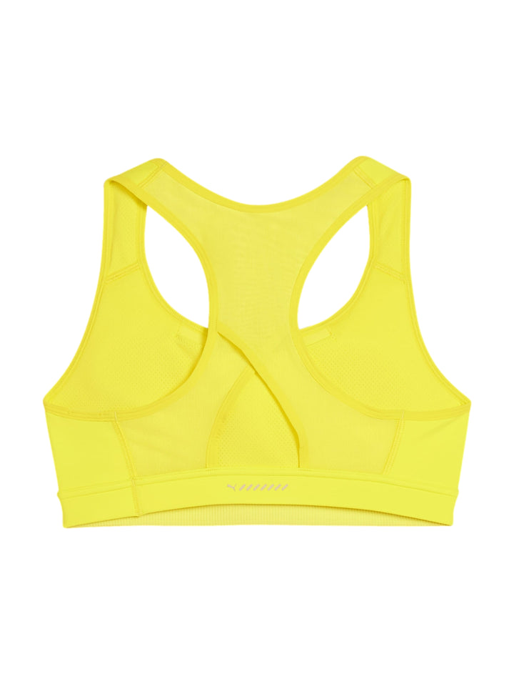 Bra deportivo PUMA color amarillo limón, diseño ajustado y minimalista para mujer.