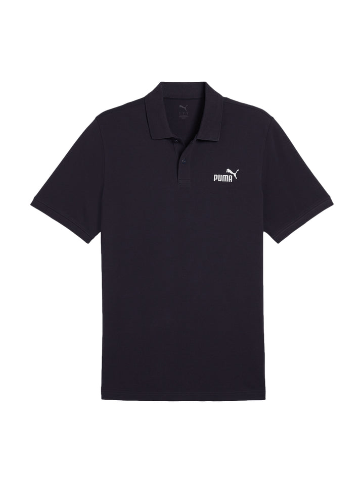 Playera polo PUMA de color azul marino con logo blanco en el pecho.