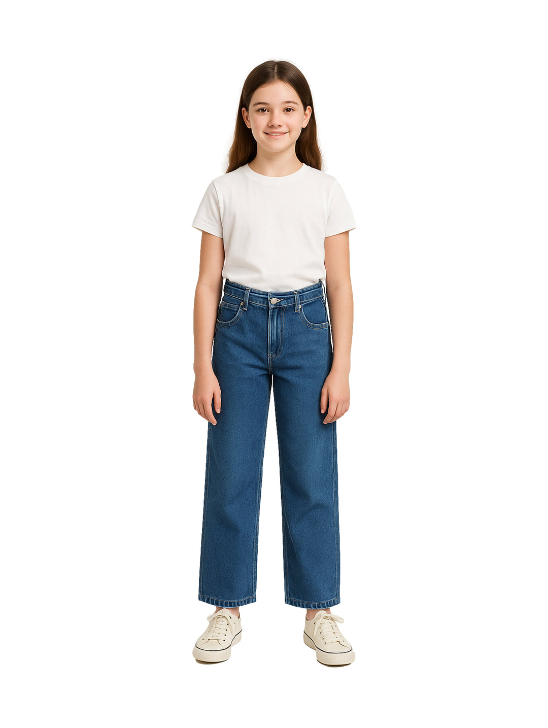 Dolce and Amaro Jeans Rectos Carpintero Color Stone para Niña