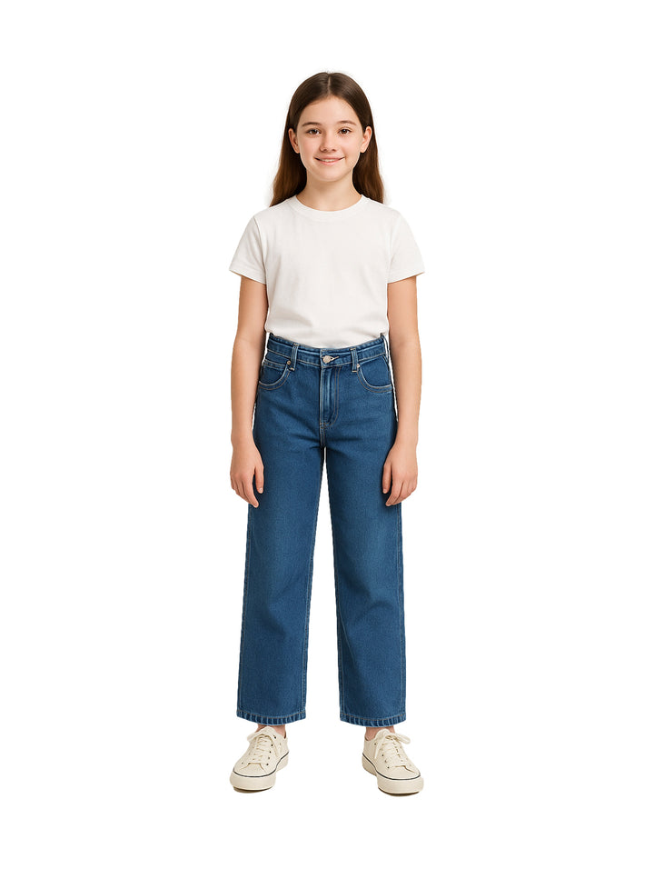 Dolce and Amaro Jeans Rectos Carpintero Color Stone para Niña