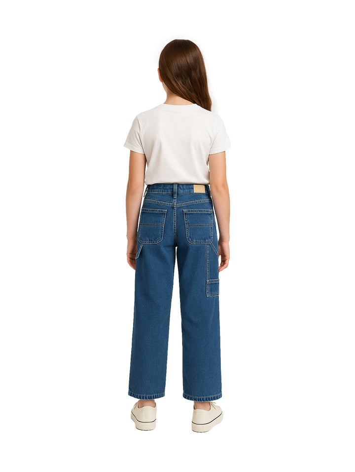 Dolce and Amaro Jeans Rectos Carpintero Color Stone para Niña