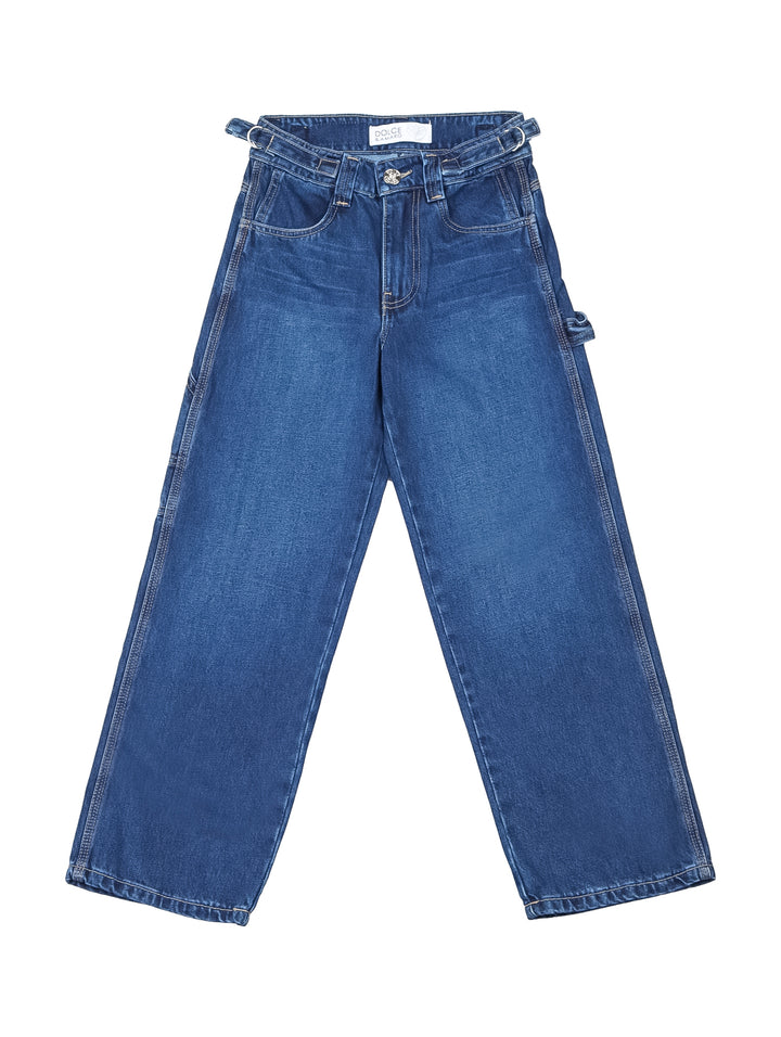 Dolce and Amaro Jeans Rectos Carpintero Color Stone para Niña