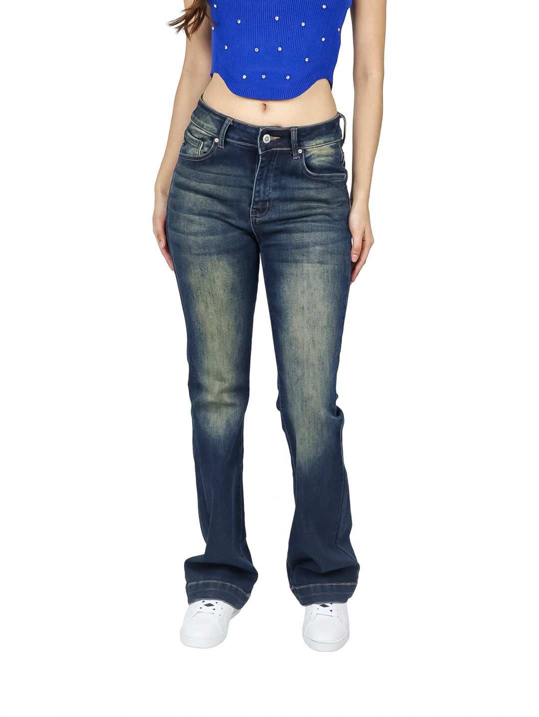 Jeans BE-LU Rectos Color Indigo para Mujer