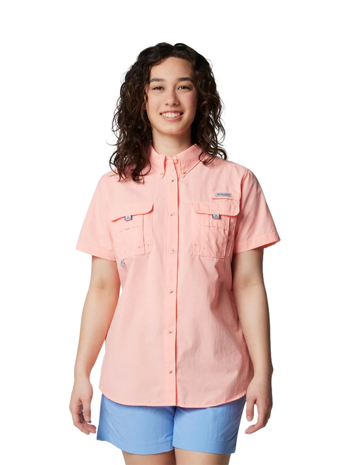 Camisa Columbia Bahama II Manga Corta Rosa para Mujer