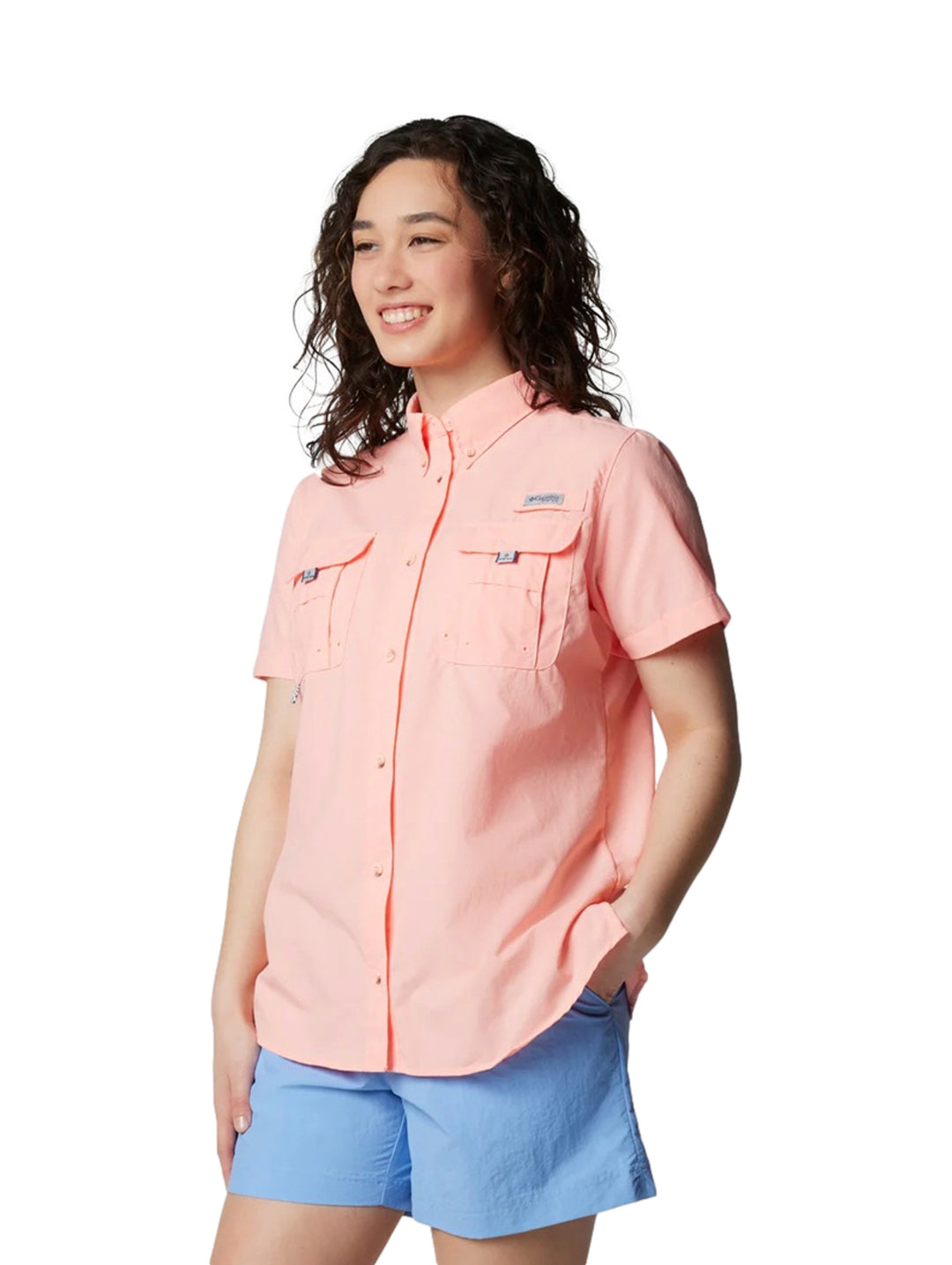 Camisa Columbia Bahama II Manga Corta Rosa para Mujer