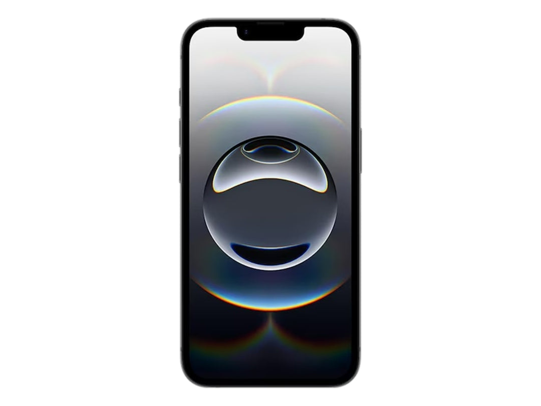 Vista frontal y posterior de un smartphone Apple iPhone 16e en color negro.